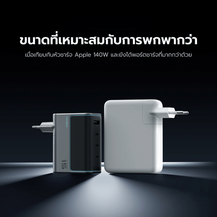 หัวชาร์จเร็ว CUKTECH AD1404T 140W สีเทา GAN3 4 พอร์ต รองรับชาร์จไว PD3.1_6